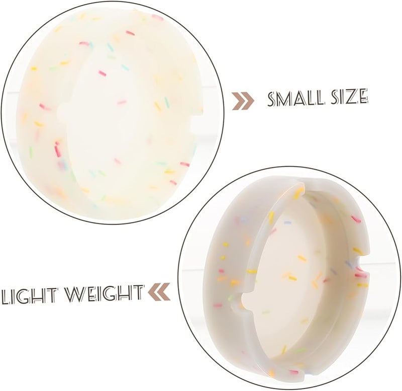 صينية سيليكون مستديرة مضيئة كبيرة السعة بتصميم متوهج ليلي بألوان الحلوى للمنزل والمكتب - Image 5